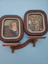 Vintage Art Little Children Picking Berries In Nature 