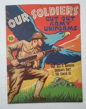 Vintage Our Soldiers Cut Out Army Uniforms WWII WW2 - 1941 Dell Publish  *READ* picture
