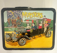 Vintage 1965 The Munsters Metal Lunch Box Herman Lily Grandpa Rare – No Thermos picture