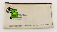Vintage 1970s Bank Deposit Bag SUBURBAN BANK OF LAKE WORTH In Business 1977-1994 picture