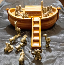 Vintage 1982 Hudson Fine Pewter Noah's Ark Playset with Vessel & Figurine picture