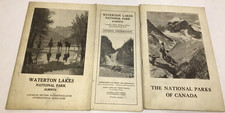 1937 1938 Canada National Parks Brochure Lot Waterton Lakes INTACT FOLD OUT MAP picture