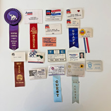 16 Vintage Republican GOP Political Badges Ribbons Eddie Mahe Jr Estate Lot picture