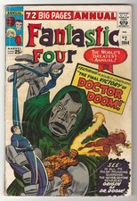 🔑 1964 Marvel FANTASTIC FOUR ANNUAL #2 G/VG  ORIGIN OF DOCTOR DOOM by Lee/Kirby picture