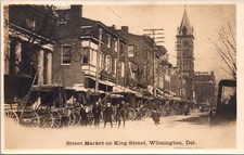Real Photo Postcard Street Market on King Street in Wilmington, Delaware picture