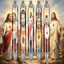 5-Pack Sacred Heart of Jesus Themed Ballpoint Pens Random Styles picture