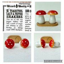 Harry Potter Wizarding Trunk Hogwarts Herbology Toadstools SALT & PEPPER SHAKERS picture