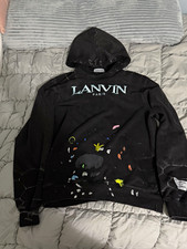 Lanvin Black Pullover Hoodie Men's XL Long Sleeve Logo Graphic Print picture