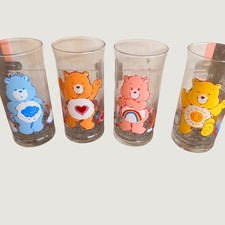Vintage 1983 Care Bears Pizza Hut Collector Series Glasses Set of 4 Grumpy Cheer picture
