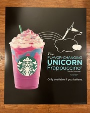 Starbucks UNICORN FRAPPUCCINO Original 2017 Poster - Measures 26 x 22 inches picture