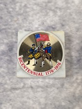 Vintage 1976 Bicentennial Paperweight Spirit of 76 White Marble Desk Decor picture