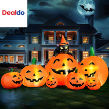 7 FT Long Halloween Inflatables Pumpkin Outdoor Decorations, 7 Pumpkins outside picture
