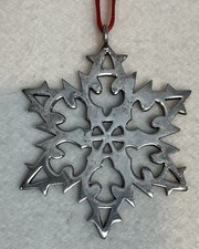 JH Breakell 925 Sterling Silver Snowflake Ornament 2007 Dove Design picture
