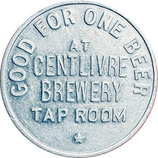 Vintage Centlivre Brewing Corp Beer Saloon Bar Token Fort Wayne Indiana picture