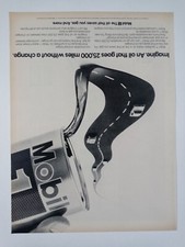 1980s MOBIL Oil Change Gas Can Car Road Plain 25K B&W Vintage Poster Print Ad picture