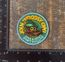 Vintage Woodsy Owl Give A Hoot Don’t Pollute USFS Sew-On Patch NOS 1970s picture