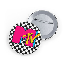 MTV Collector Pin/Button, New 2.25 inch, Retro Design, Throwback, 1980s, 1990s picture