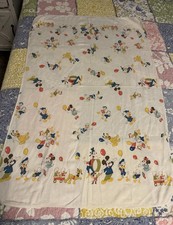 Vtg 70s Walt Disney Productions Baby Blanket Mickey Mouse Goofy Parade Band Mint picture
