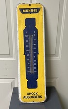 Vintage Monroe Shock Absorber Metal Dealer Thermometer Sign Antique  picture