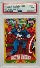 2020 Upper Deck Marvel Ages Decades 1960s Captain America #D6-1 PSA 9 MINT picture