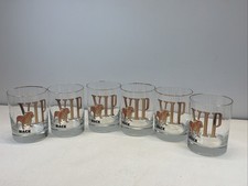Set of 6 1960's /70's  Mack Truck VIP Bulldog Glasses Lowball Cocktail picture