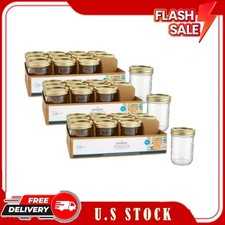 (Free Ship) 3-Pack Mainstays 16oz Wide Mouth Mason Jars, 12-Pack picture