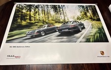 PORSCHE 911 50th ANNIVERSARY CAR PASSING a 1964 911 30 x 40 SHOWROOM POSTER NOS picture