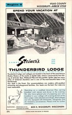 Larry Striner's Thunderbird Lodge Our 36th Year Woodruff WI 1963 WI Ad TB4 picture