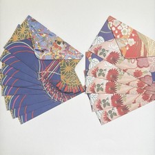 Vintage Japanese Kimono Pattern Envelopes 13pcs Traditional Stationery Showa Era picture