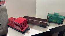 Vintage Lionel Train Set with 8350 Red Locomotive and Cars picture