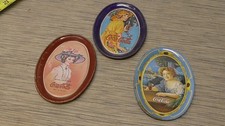 Vintage 1970s Coca‑Cola Tin Tip Oval Trays  Girl ladies picture