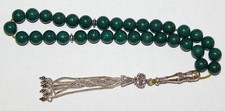 LUXURY PRAYER BEADS TESBIH DARK JADE & STERLING SILVER - COLLECTOR'S picture