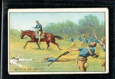 1911 T70 Historical Events BATTLE OF SAN JUAN HILL RARE Just Suits Back Mini picture