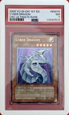 Yu-Gi-Oh Cyber Dragon 1st Edition Ultimate Rare CRV-EN015 PSA 7 Near Mint picture