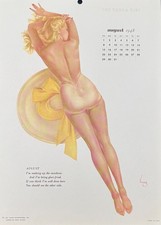 1948 Alberto Vargas Varga Girl Pin Up Calendar Page August 12 x 8.5 Original picture