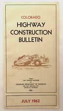 Vintage July 1962 Colorado Highway Construction Bulletin Index Map Brochure picture