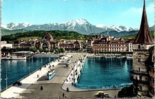 Luzern Und Die Alpen Switzerland Scenic Aerial View DB Cancel WOB Postcard picture