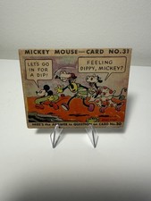 1935 Mickey Mouse Gum Card TYPE 2 - #31 - RARE - Let’s Go For A Dip picture