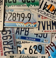Large lot of 140 colorful license plates from 28 states picture