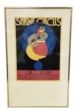 Vintage Theo Dimson Shrine Circus Poster Framed Toronto CNE Coliseum Elephant picture