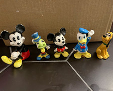 Vintage Walt Disney Ceramic Figurines Lot Mickey Donald Pluto Jiminy Cricket picture