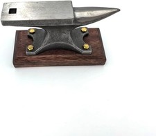 1.7Lbs Mini Horn Anvil, Forged Iron Anvil with Wenge Wood picture