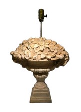 Vintage Signed Cornucopia Fruit Basket Cast Stone Table Lamp Mid Century picture