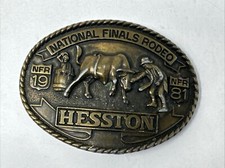 1981 Hesston National Finals Rodeo Belt Buckle Seventh Edition Vintage picture