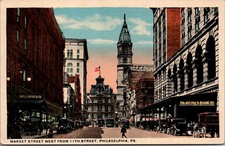 Market St West from Eleventh Philadelphia PA Vintage Postcard 5P20-4 picture