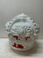Original 1920s Standard Oil RED CROWN Gas Pump Globe Milk Glass THREADED BASE picture