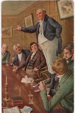 Antique Postcard Raphael Tuck Oilette Dickens Mr Pickwick Addresses The Club picture