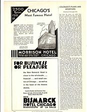 1932 Print Ad Morrison Hotel Chicago's Most Famous  2500 Rooms $3.00 Up 46 Story picture