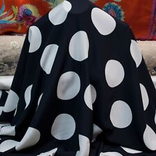 VALENTINO authentic pure crepe silk fabric Polka dot Made in Italy 235 X 140CM. picture