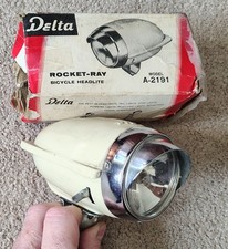 Vintage NOS Delta Rocket Ray A-2191 Bicycle Headlight Headlite 1950's picture